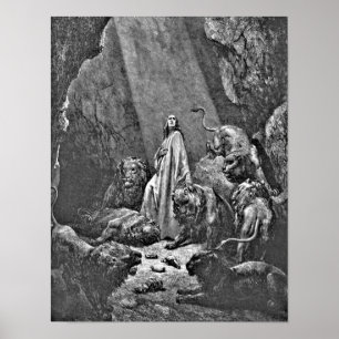 Affiche Daniel dans l'illustration biblique du repaire du