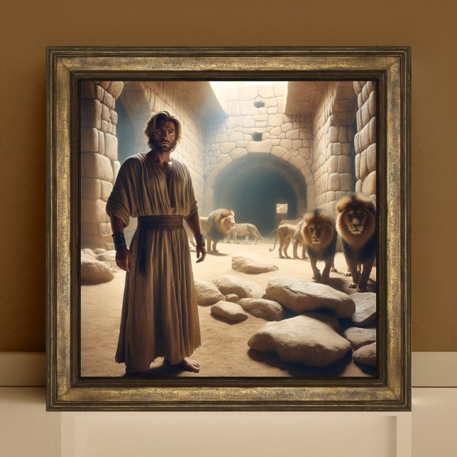 Affiche Daniel in the Lion Den Christian Bible Art (Créateur téléchargé)