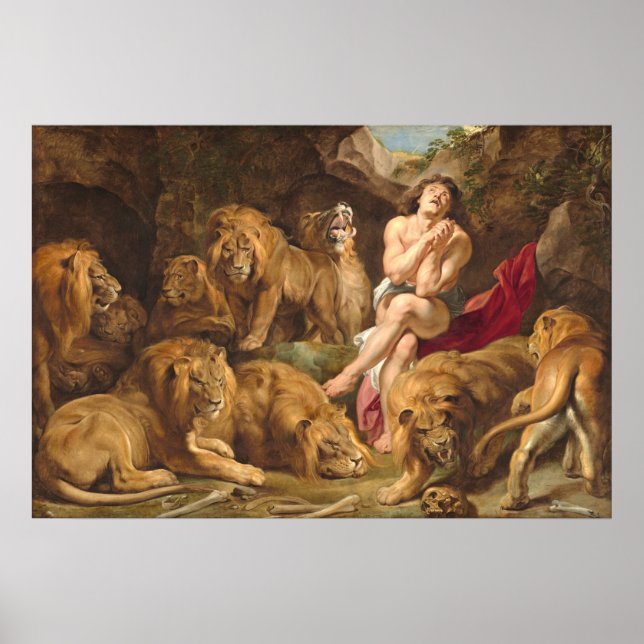 Affiche Daniel in the Lions' Den - Rubens Fine Art (Devant)