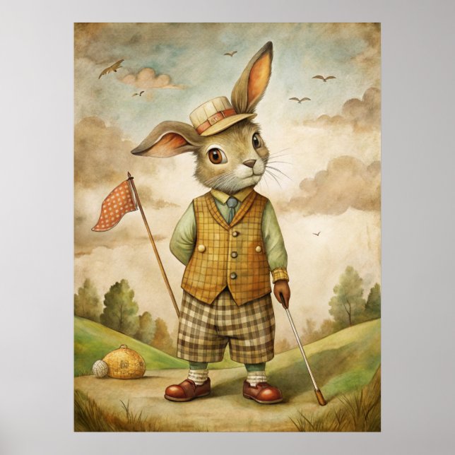 Affiche d'animal de golf (Devant)