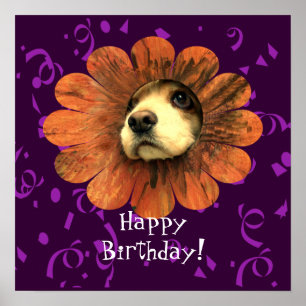 Affiche d'anniversaire Amour de chiot