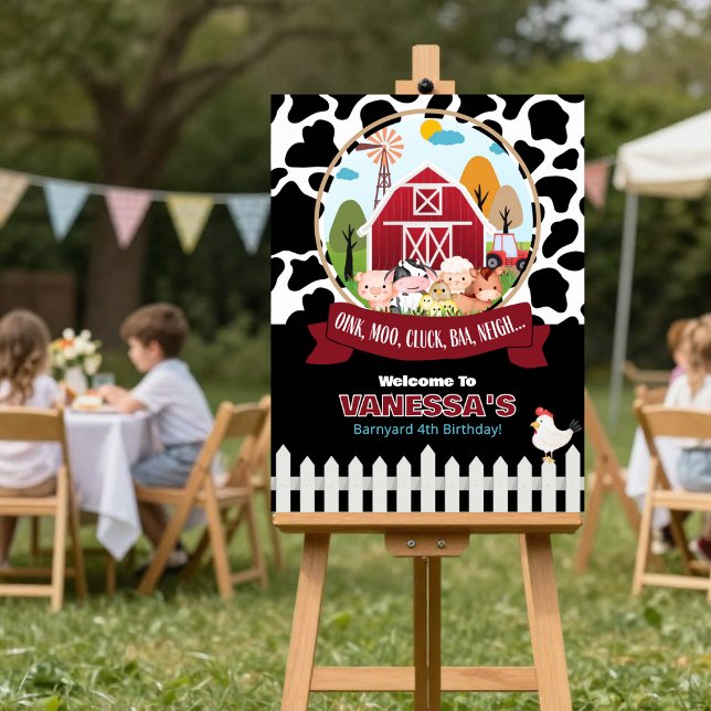 Affiche d'anniversaire de bienvenue à la ferme (Créateur téléchargé)