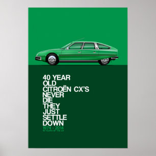 Affiche d'anniversaire de Citroen CX quarantième