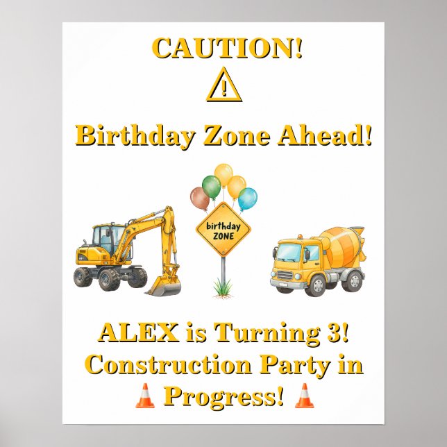 Affiche d'anniversaire de construction | Zone d'an (Devant)