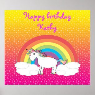 Affiche d'anniversaire de la licorne