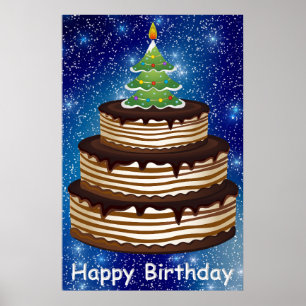 Affiche d'anniversaire de Noël