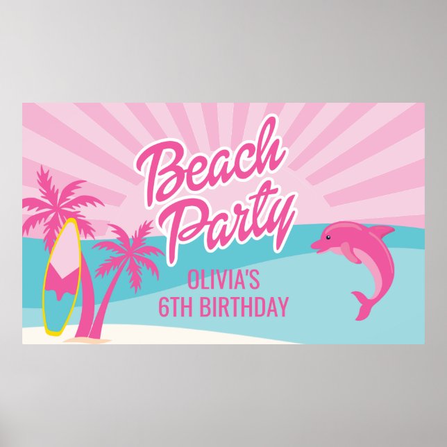 Affiche d'anniversaire de Pink Beach (Devant)