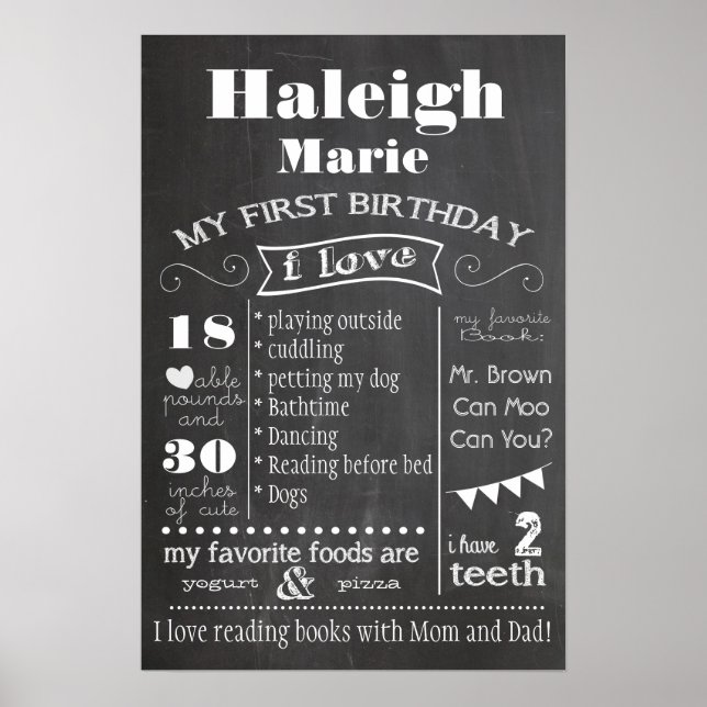 Affiche d'anniversaire de première année (Devant)