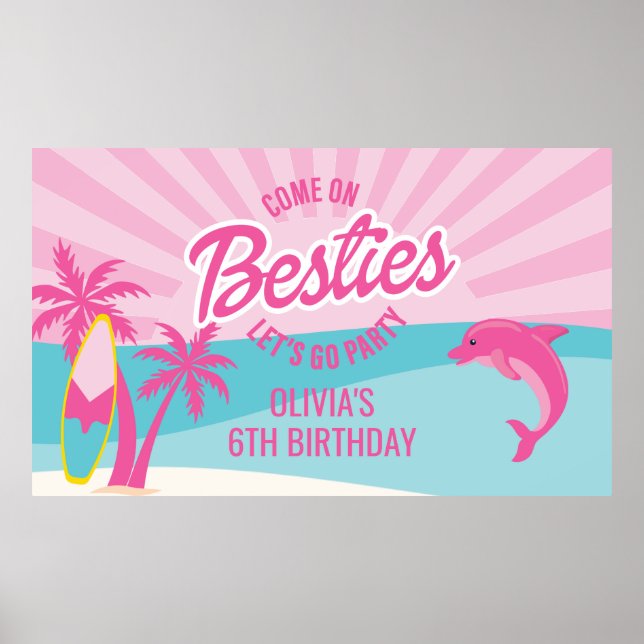 Affiche d'anniversaire des meilleures amies de la  (Devant)