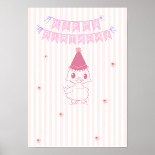 Affiche d'anniversaire pour bébé fille