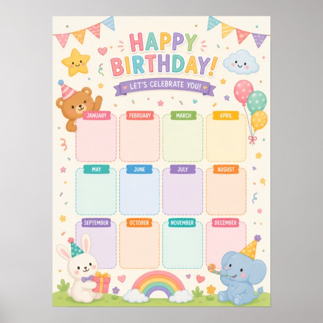 Affiche d'anniversaire pour la salle de classe (Devant)