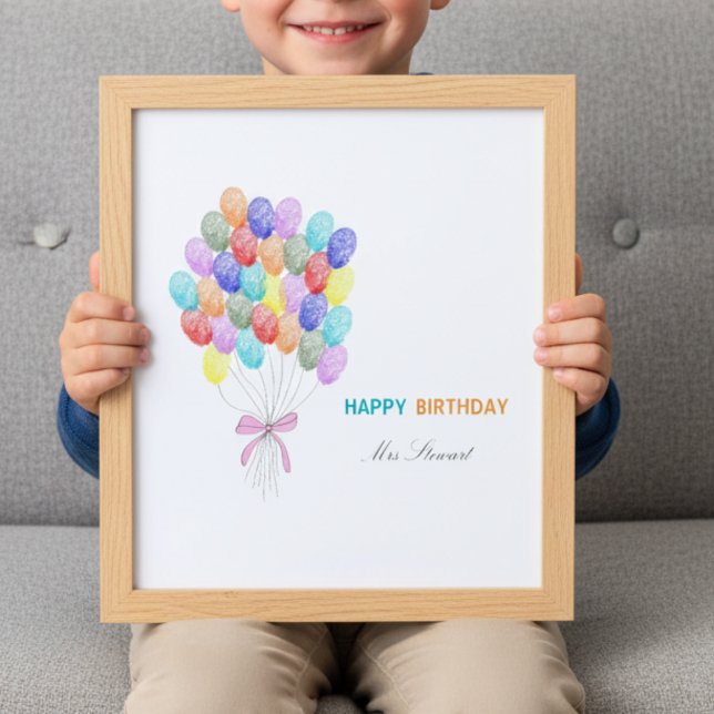 Affiche d'anniversaire pour un enseignant avec emp (Créateur téléchargé)