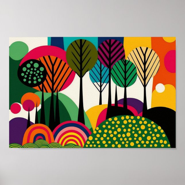 Affiche Danois Scandinave minimaliste Art Floral Moderne (Devant)