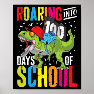 Affiche Dans 100 Jours De L'École Plaisir T Rex Dinosaur G