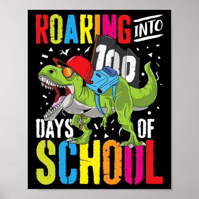 Affiche Dans 100 Jours De L'École Plaisir T Rex Dinosaur G (Devant)