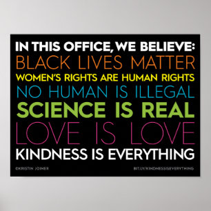 Affiche Dans ce bureau.... La gentillesse est tout signe