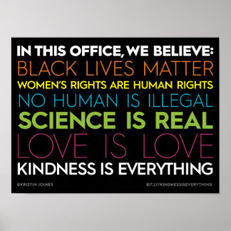 Affiche Dans ce bureau.... La gentillesse est tout signe