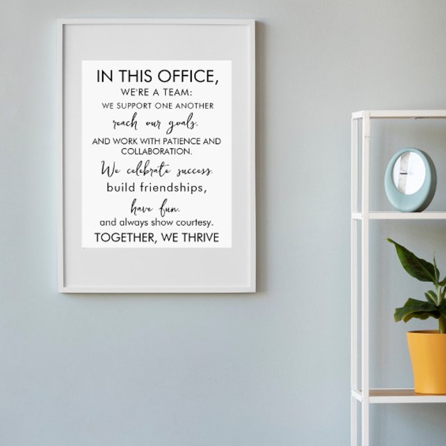 Affiche Dans ce bureau, nous sommes une équipe – Travail i (Créateur téléchargé)