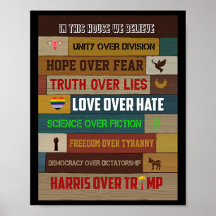 Affiche Dans Cette Assemblée, Nous Croyons À Harris Sur Tr