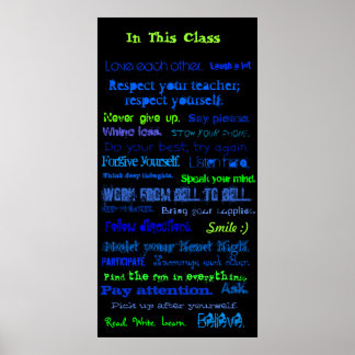 Affiche Dans cette classe, aimez-vous l'un l'autre., riez