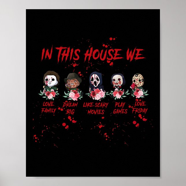 Affiche Dans Cette Maison Nous Aimons La Famille Halloween (Devant)
