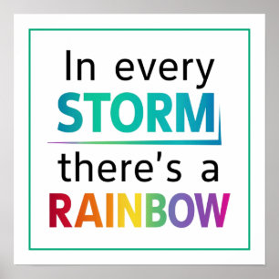 Affiche Dans chaque tempête il y a un arc-en-ciel Minimali