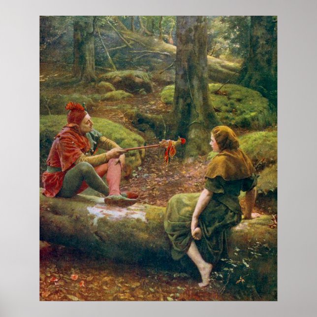 Affiche Dans la forêt d'Arden, vers 1892 par John Collier (Devant)