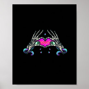 Affiche Dans la mort - Squelette Mains de coeur