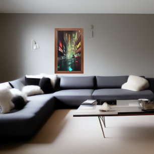 Affiche Dans la rue à l'affiche d'art AI de nuit