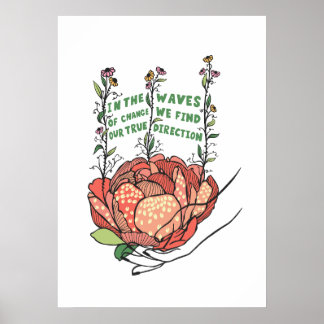 Affiche Dans la vague de changement nous trouvons notre vé