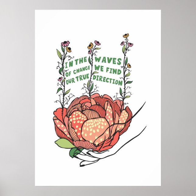 Affiche Dans la vague de changement nous trouvons notre vé (Devant)