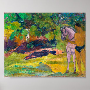 Affiche Dans la Vanilleraie, Homme et Cheval Gauguin