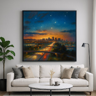 Affiche Dans la ville - Paysage urbain au style de peintur
