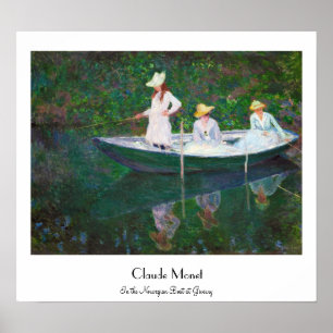 Affiche Dans le bateau norvégien chez Giverny Claude Monet