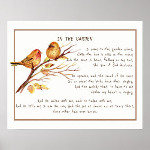 Affiche ~Dans le jardin Conforting Hymn Garden Oiseaux Art