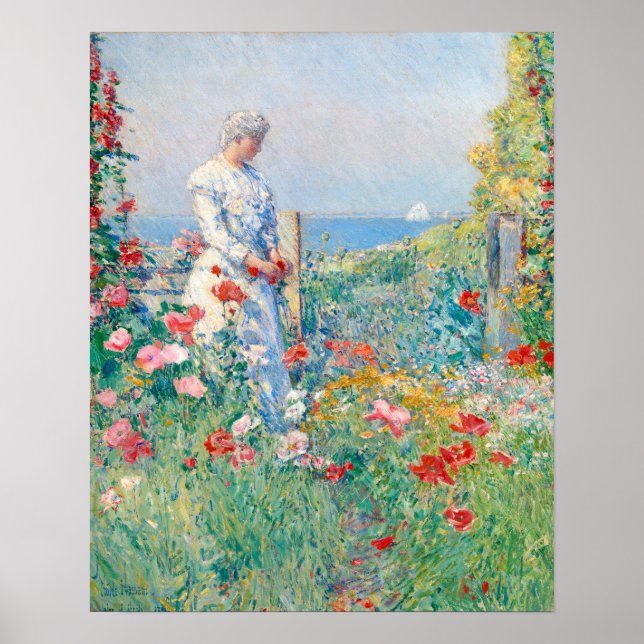 Affiche Dans le jardin par Frederick Childe Hassam (Devant)