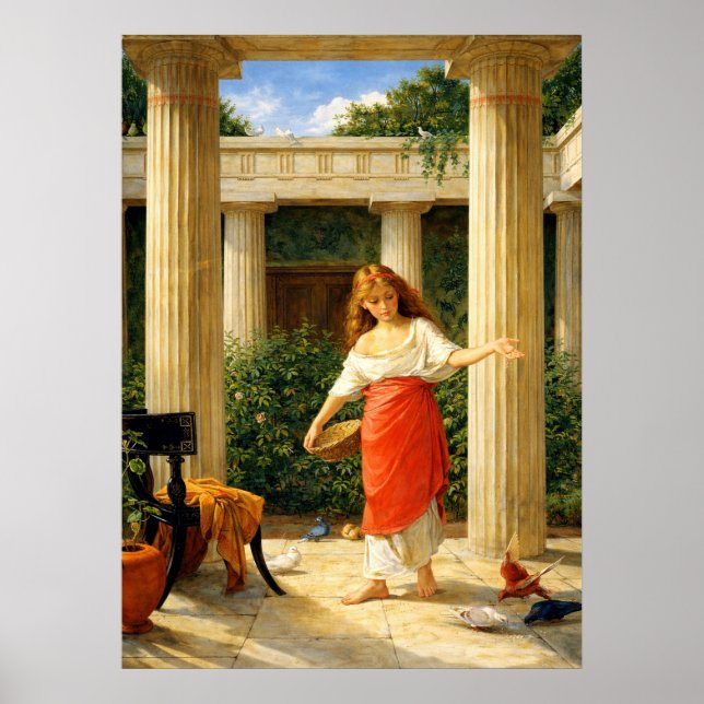 Affiche Dans le péristyle par John William Waterhouse (Devant)