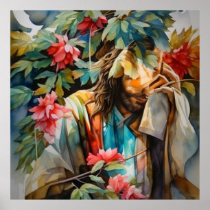 Affiche Dans Le Secret, Jésus Prie Pour Le Monde