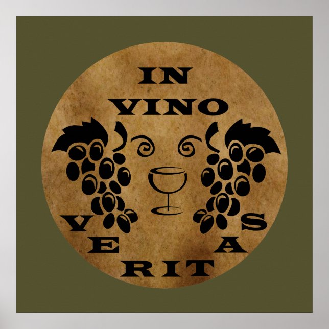 Affiche dans le vin la vérité (Devant)