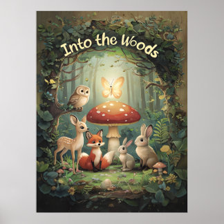 Affiche Dans les bois - Animal fantaisiste de la forêt