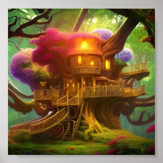 Affiche Dans les bois elfes