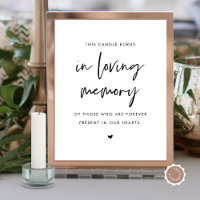 Dans Love Memory Candle, Mariage Memorial Table