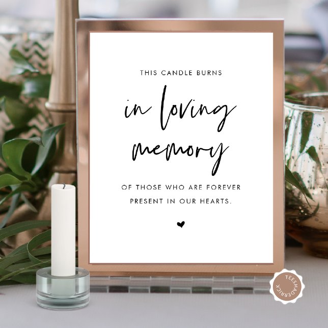 Affiche Dans Love Memory Candle, Mariage Memorial Table (In Loving Memory, Wedding Memorial Table Sign, Candle Burns, Digital Download)