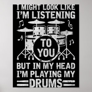 Affiche Dans ma tête, je joue de mes tambours Drummer drôl