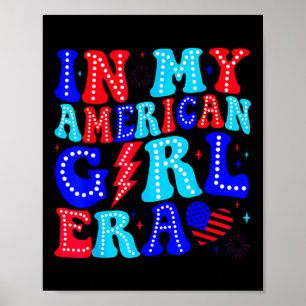 Affiche Dans Mon Américain Girl Era Retro 4 juillet Quatri