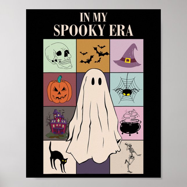 Affiche Dans Mon Époque Éffrayante Fun Ghost Retro Hallowe (Devant)
