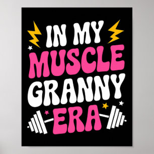 Affiche Dans Mon Muscle Granny Era Drôle Sport Grandma Gym