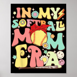 Affiche Dans Mon Softball Maman Era Funny Baseball Maman M