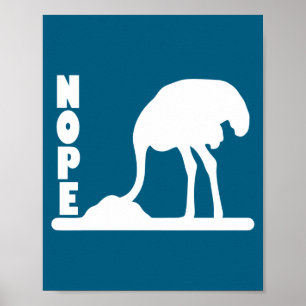 Affiche Dans Non Tête d'autruche Sable Sarcastique