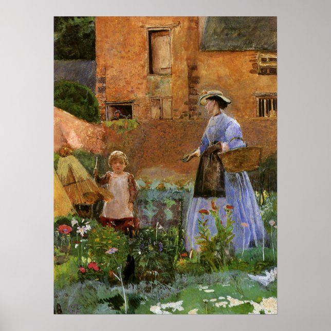 Affiche Dans un jardin à Cookham par George John Pinwell (Devant)